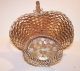Charming & Dainty Antique French Intricately Woven Brass Basket Metalware photo 1