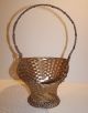 Charming & Dainty Antique French Intricately Woven Brass Basket Metalware photo 2