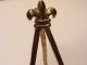 50s Hollywood Regency Gilt Ormolu Miniature Metal Easel Stand Fleur De Lis 3.  5 