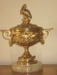 Antique French Empire Style Gilt Bronze Bonbonniere Vase Metalware photo 3