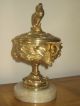 Antique French Empire Style Gilt Bronze Bonbonniere Vase Metalware photo 6