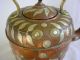 Teapot Brass & Copper & Silver Antique Persian? Middle Eastern Deposee Marked Metalware photo 2