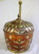Teapot Brass & Copper & Silver Antique Persian? Middle Eastern Deposee Marked Metalware photo 3