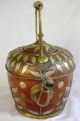 Teapot Brass & Copper & Silver Antique Persian? Middle Eastern Deposee Marked Metalware photo 4