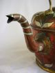 Teapot Brass & Copper & Silver Antique Persian? Middle Eastern Deposee Marked Metalware photo 5