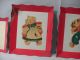 Cutie Vtg 1940s Metal Kitchen Wall Hangings - Red - Lemon Lime Dutch Children Metalware photo 3