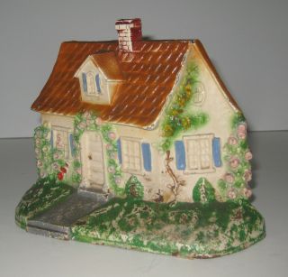 Antique Cape Cod Cottage Hubley Cast Iron Doorstop 211 C: 1920 ' S photo