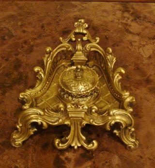 Decorative French Antique Ink Well Gilt Bronze C,  1800 - 1849 / Clock photo