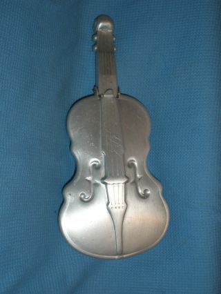 Vintage Violin Viola Cello Silent Butler Ash Crumb Catcher Hinged Opens Metal photo