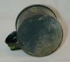 Antique Painted Tin Toleware Wide - Mouth Cup Handle Yellow Green Strawberries Metalware photo 2