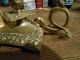 Antique Style Gothic Ornate Brass Chamberstick,  Fabulous Dolphin Handle Metalware photo 4