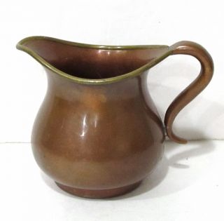 Antique S.  Sternau New York Copper & Brass Miniature Cream Pitcher Creamer photo