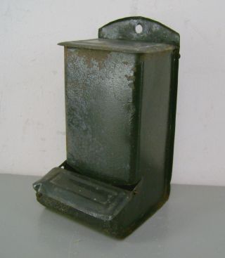 Tin Match Safe Early 1900 ' S Antique Vesta Holder Case Metal Vintage Old photo