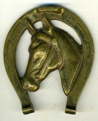 Bronze/brass Adv.  Horse In Horseshoe/fox Furnace Co. photo