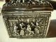 Antique Silver Metal Jennings Bros Jb High Relief Trinket Box Jewelry Casket Art Metalware photo 4