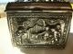 Antique Silver Metal Jennings Bros Jb High Relief Trinket Box Jewelry Casket Art Metalware photo 6