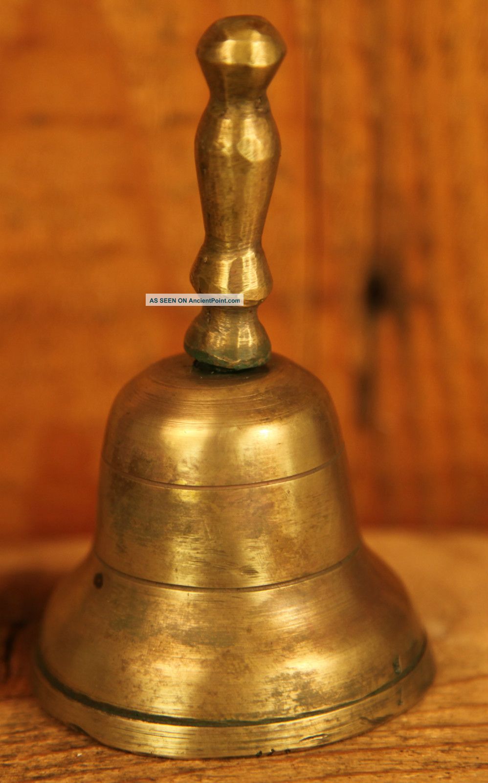 Antique 19th Century Solid Bronze Bell With Turned Bronze Handle,  Circa 1840 ' S Metalware photo