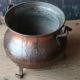 Circa 1880 ' S Antique Three Legged Hammered Copper Pot Metalware photo 3
