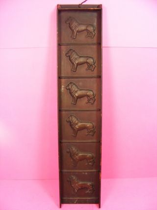 Nana ' S Vintage Chocolate Candy Mold Lions German English Solid Copper photo