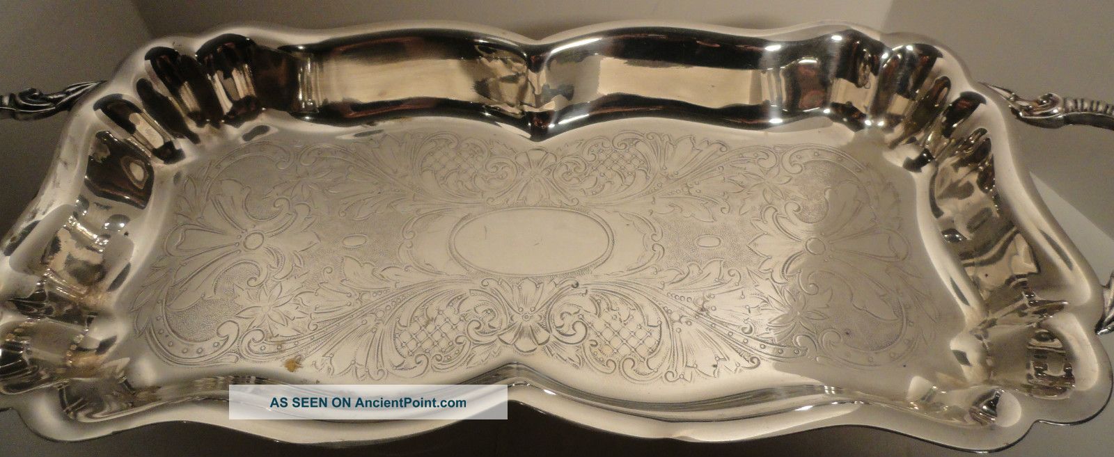 Antique Victorian 1890 Silver Tray M.  S.  C.  Plate Maltby Stevens & Curtiss Metalware photo