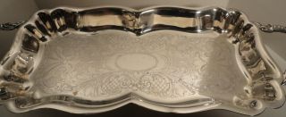 Antique Victorian 1890 Silver Tray M.  S.  C.  Plate Maltby Stevens & Curtiss photo