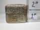 Antique Enameled Silverplate Mirrored Top Trinket Box Bluebird Metalware photo 1