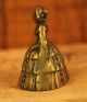 Antique Brassbell Lady Holding Posy Of Flowers Metalware photo 1
