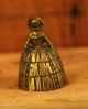 Antique Brassbell Lady Holding Posy Of Flowers Metalware photo 2