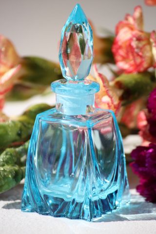 Spring - Fantastic Turquoise Perfume Bottle From Czechoslovakia photo