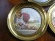 3 Brass Plates W Inset Picture - Made In England Metalware photo 1