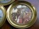3 Brass Plates W Inset Picture - Made In England Metalware photo 3
