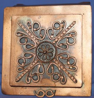 Vintage Hand Made Ornate Copper Footed Box photo