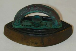Antique Miniature Sadiron Wooden Handle Salesman Sample photo