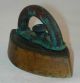 Antique Miniature Sadiron Wooden Handle Salesman Sample Metalware photo 2