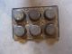 Antique Metal 6 Hole Brownie Muffin Oven Pan Cooking Tin Primitive Mini Metalware photo 1