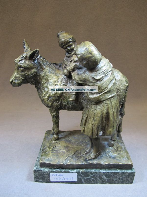Old Italian Bronze Statue,  Signed 08746 Metalware photo
