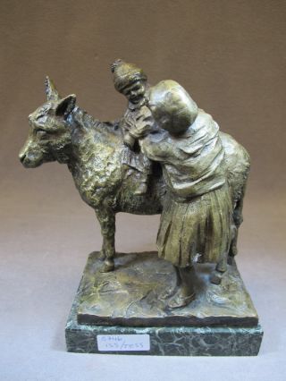 Old Italian Bronze Statue,  Signed 08746 photo