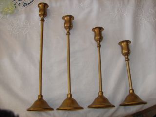 4 Brass Candle Holders 13 