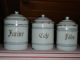 Old French Enamelware/graniteware Canisters Set - Etoile Pen - Shabby Chic Metalware photo 1