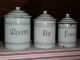 Old French Enamelware/graniteware Canisters Set - Etoile Pen - Shabby Chic Metalware photo 2
