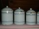 Old French Enamelware/graniteware Canisters Set - Etoile Pen - Shabby Chic Metalware photo 4