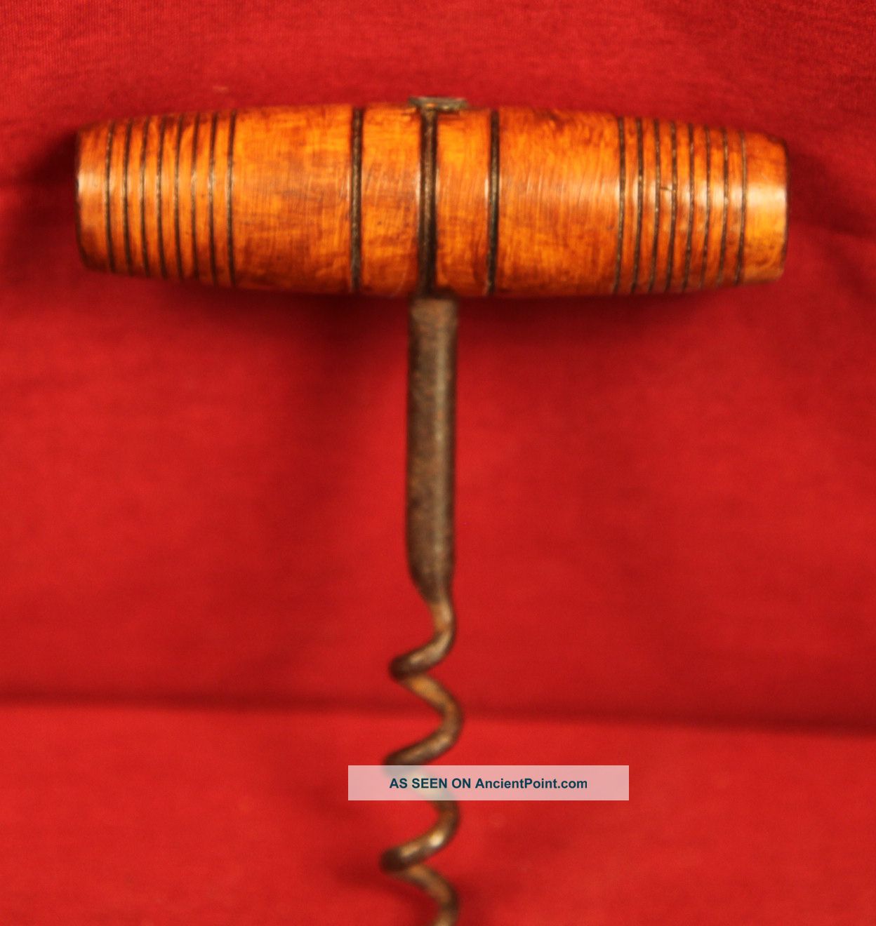 19th Century Antique Wood And Iron Corkscrew Metalware photo