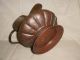 Hand Made Antique Lg Brass Water Pitcher Riveted Handle Hemmed Primitive Vase Metalware photo 3