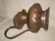 Hand Made Antique Lg Brass Water Pitcher Riveted Handle Hemmed Primitive Vase Metalware photo 4