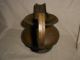 Hand Made Antique Lg Brass Water Pitcher Riveted Handle Hemmed Primitive Vase Metalware photo 5