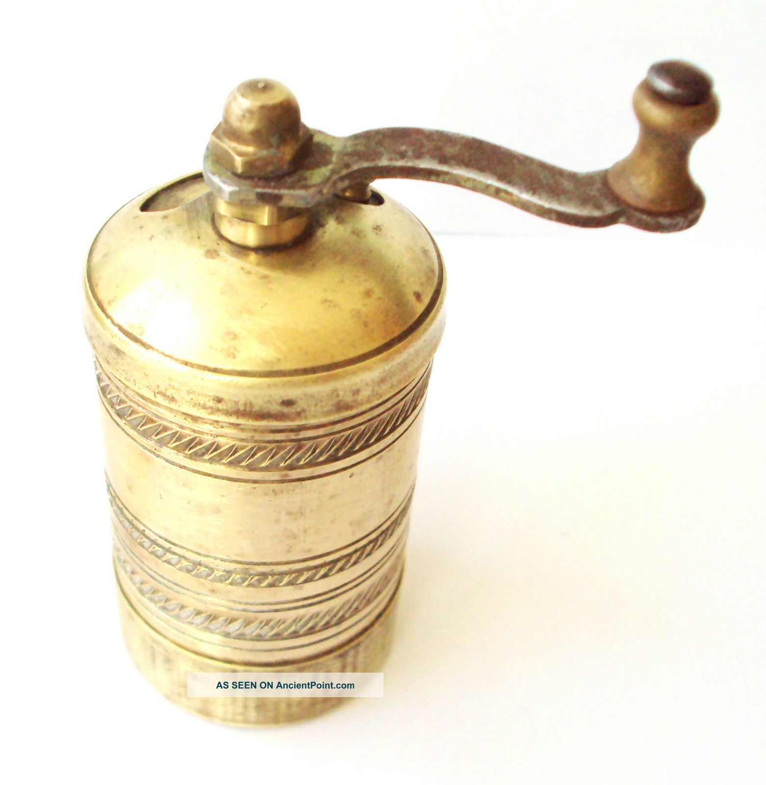 Old Vintage Mini Brass Pepper Mill / 728 Metalware photo