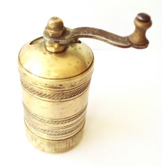 Old Vintage Mini Brass Pepper Mill / 728 photo