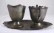 Vintage Homestead Pewter Creamer Sugar With Tray Metalware photo 1