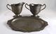 Vintage Homestead Pewter Creamer Sugar With Tray Metalware photo 2