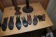 Antique Cast Iron Shoe Repair Tools - 2 Pedestals And 9 Attachments Metalware photo 9